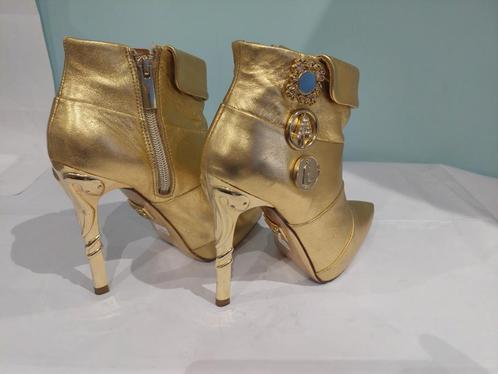 565C* Anna Dello Russo sexy boots goud volledig leer (36), Kleding | Dames, Schoenen, Gedragen, Lage of Enkellaarzen, Overige kleuren