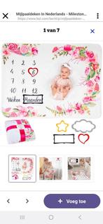 Mijlpaal deken roze, Kinderen en Baby's, Kraamcadeaus en Geboorteborden, Ophalen of Verzenden, Nieuw, Kraamcadeau