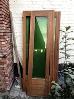 Retro binnendeur met groenglas, Ophalen, 80 tot 100 cm, Binnendeur, 200 tot 215 cm