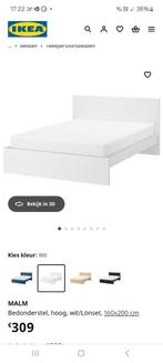 Bed + toebehoren, Huis en Inrichting, Ophalen, Zo goed als nieuw, Wit