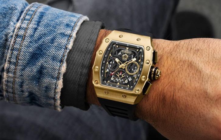 Rotorcraft Commander RC6903 Chrono Nieuw! t.w.v € 589-,, Handtassen en Accessoires, Sporthorloges, Nieuw, Zwart, Waterdicht, Ophalen of Verzenden