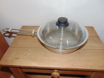 Braadpan inox 21,5 cm, Enlèvement ou Envoi, Utilisé, Inox, Poêle à frire ou Sauteuse