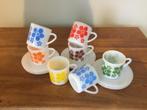 Vintage - retro 7 unieke kopjes met schoteltje, Ophalen of Verzenden