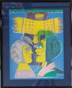 CORNEILLE / KOPPEL MET VOGEL / KLEURLITHO /, Antiek en Kunst, Ophalen
