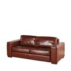 Vintage bruine leren 3-zitsbank, Ophalen, Gebruikt, Vintage, Driepersoons