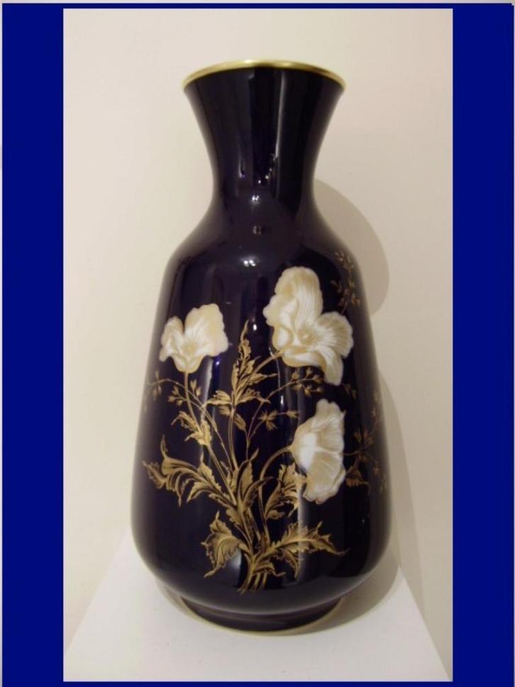 Porselein vaas >>> HUTSCHENREUTHER - KOBALT <<< Gemerkt., Antiek en Kunst, Curiosa en Brocante, Ophalen
