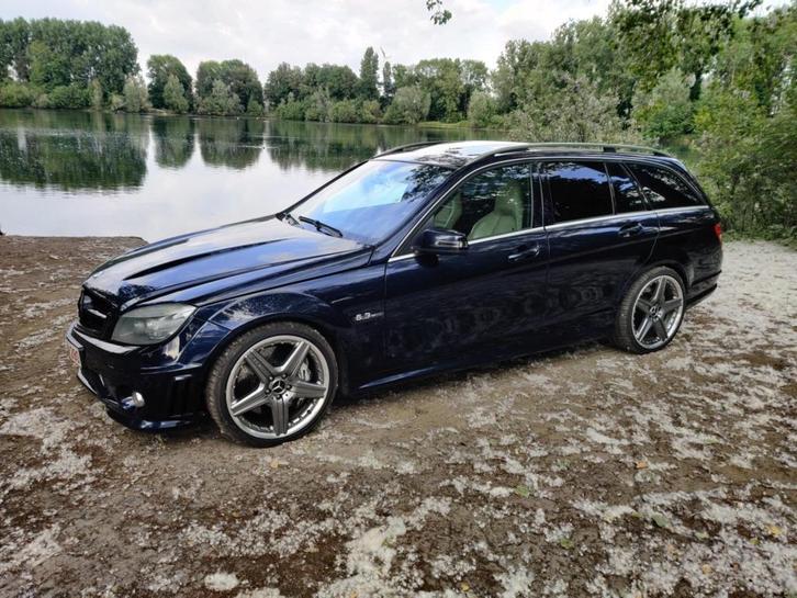 Mercedes C63 AMG // FACELIFT MOTOR, Auto's, Mercedes-Benz, Particulier, C-Klasse, Benzine, Break, Automaat, Blauw, Beige, Leder