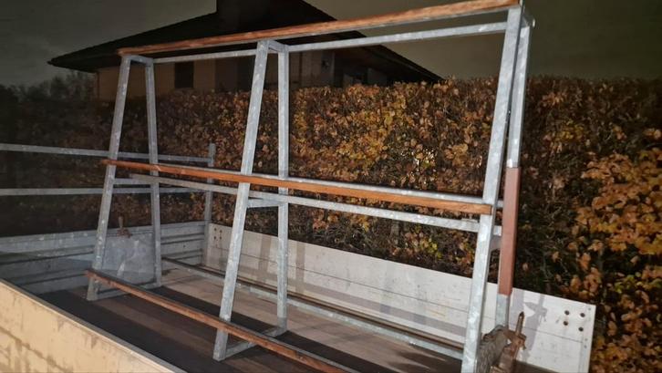 Aanhangwagen met stevig vastzetbaar paneelrek en afschermnet, Auto diversen, Aanhangwagen-onderdelen, Gebruikt, Ophalen