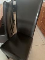 6 lederen stoelen, Ophalen, Gebruikt, Bruin, Leer