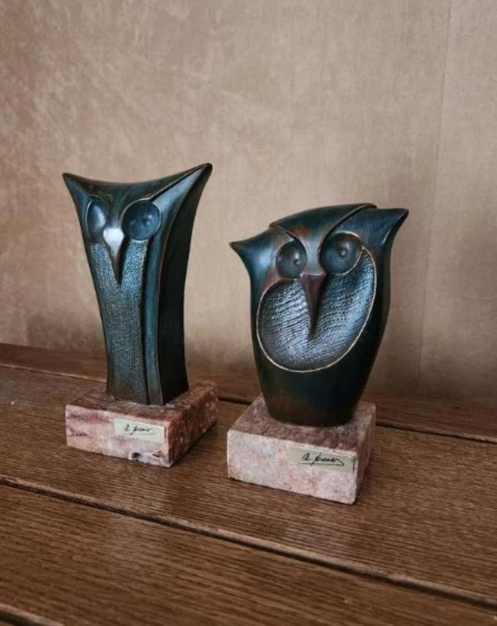 Modernistische uilensculpturen – A. Pauw & Cristina Picelli, Antiek en Kunst, Kunst | Beelden en Houtsnijwerken, Ophalen