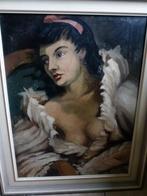 vintage schilderij ``Zuiderse Dame`` op paneel, Ophalen, Huis en Inrichting