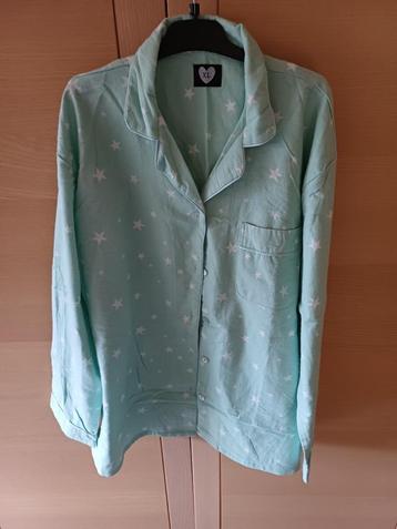 dames pyjama in flanel maat XL groene kleur met sterretjes beschikbaar voor biedingen