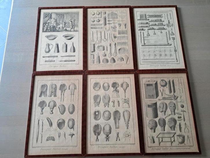 zeldzame set 6 originele kopergravures, Diderot & Alembert, Antiek en Kunst, Antiek | Overige Antiek, Ophalen of Verzenden