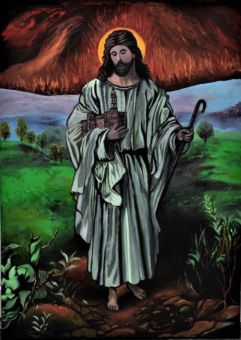 Jezus de Verlosser Schilderij, door Joky Kamo, Antiek en Kunst, Kunst | Schilderijen | Modern, Ophalen