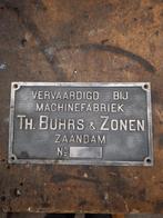 TH. Buhrs & Zonen aluminium plaatje, Ophalen of Verzenden, Zo goed als nieuw