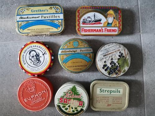 lot de 7 anciennes boîtes de pastilles pour la gorge, Collections, Boîte en métal, Enlèvement ou Envoi