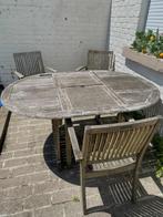 Table et chaises en teck, Tuin en Terras, Tuintafels, Ophalen, Gebruikt, Ovaal, Overige materialen
