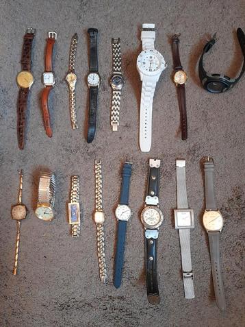 Lot van 16 horloges voor dame en heer 