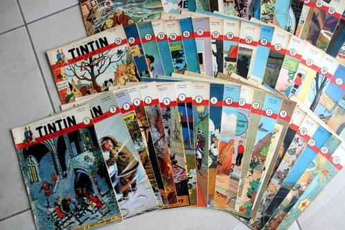 52 numéros Tintin magazine 1951 Année complète Kuifje Hergé, Collections, Personnages de BD, Utilisé, Tintin, Envoi