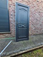 Porte d entree pvc bleue avec fixe vitré, Bricolage & Construction, 75 à 150 cm, Enlèvement, Utilisé, Vitre comprise