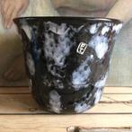 Grand cache-pot vintage noir blanc Faïencerie Thulin, Antiquités & Art, Enlèvement ou Envoi