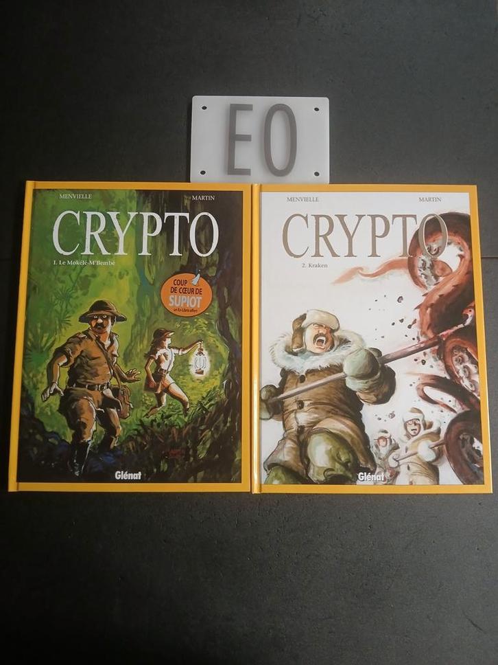 Lot de 2 bd crypto 1 et 2,EO, avec ex libris tome 1, Boeken, Stripverhalen, Zo goed als nieuw, Ophalen of Verzenden