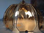 Vintage Hollywood Regency luster met rookglas Ø 42 cm, Ophalen of Verzenden, Gebruikt, Glas, Minder dan 50 cm