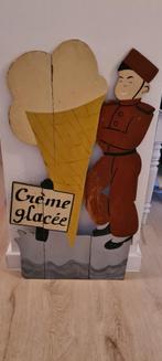 antiek stoepbord creme glacee /panneau de trottoir antique c, Ophalen