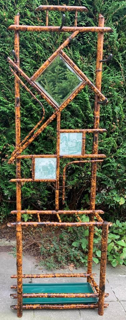 Art Deco schildpadjas/paraplubak van bamboe, Huis en Inrichting, Woonaccessoires | Kapstokken, Gebruikt, Staande kapstok, 150 tot 200 cm