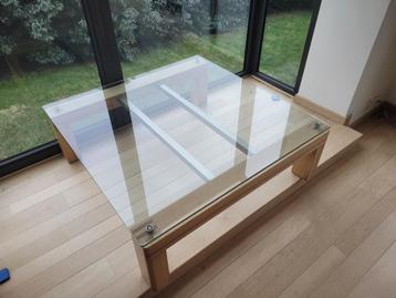 Moderne grote glazen salontafel