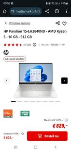 HP Pavilion 15-EH3840ND - AMD Ryzen 5 - 16 GB - 512 GB, Computers en Software, Windows Laptops, 15 inch, 8 GB, Nieuw, 512 GB