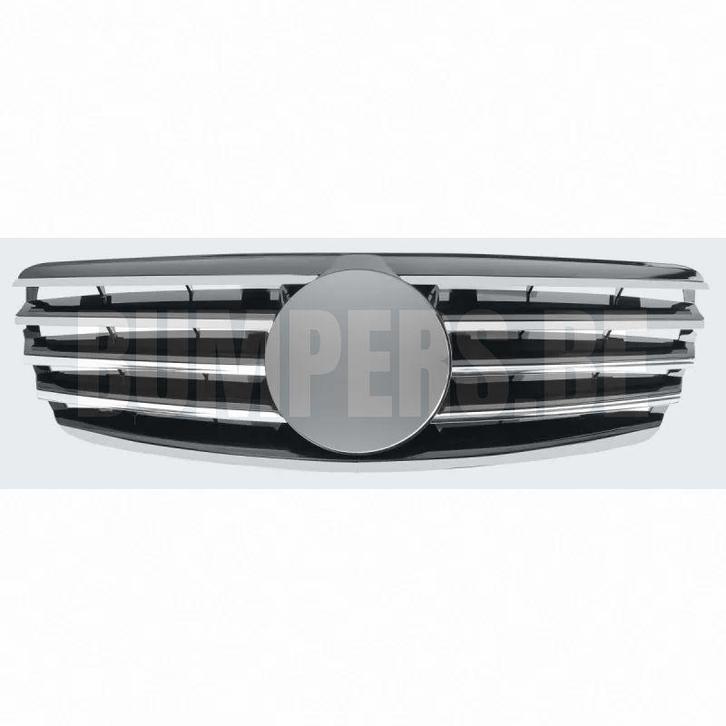 Grill Hoogglans Zwart Chroom Radiatorgrille Mercedes E-Klass, Auto-onderdelen, Overige Auto-onderdelen, Gebruikt, 6 maanden garantie
