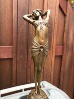 bronzen sculptuur elegante vrouw reveil gesign philips, Antiquités & Art, Enlèvement ou Envoi