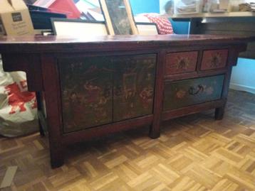 Meuble laqué chinois (meuble TV) beschikbaar voor biedingen
