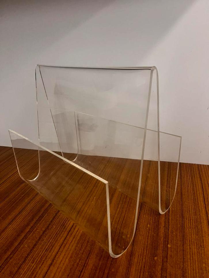 Plexi krantenbak retro vintage jaren ‘80, Huis en Inrichting, Woonaccessoires | Krantenbakken en Lectuurbakken, Gebruikt, Ophalen of Verzenden