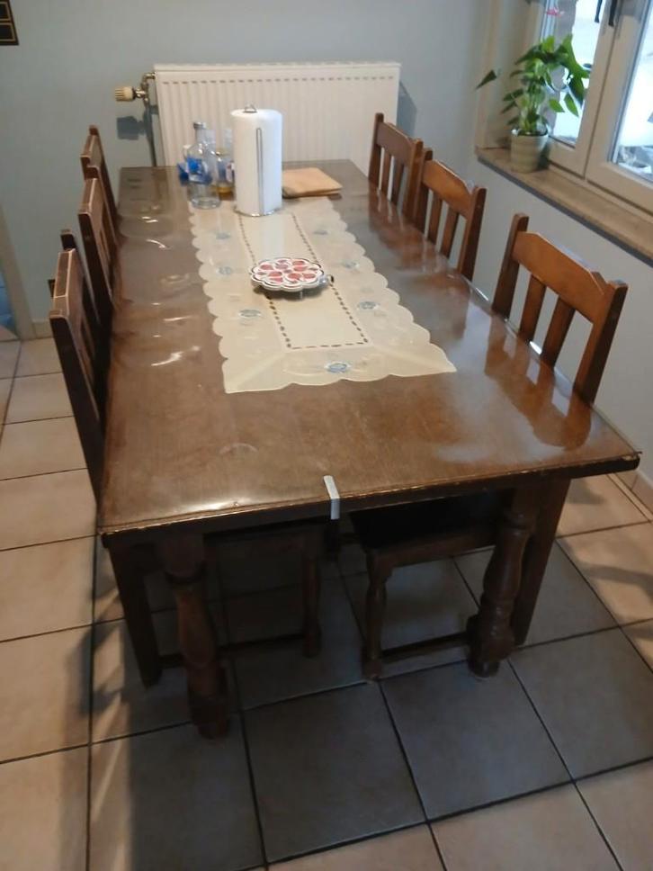 Eettafel met 6 stoelen, Maison & Meubles, Tables | Tables à manger, Comme neuf, 50 à 100 cm, 150 à 200 cm, Cinq personnes ou plus