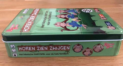 Horen Zien Zwijgen gezelschapsspel familiespel doos uit blik, Hobby en Vrije tijd, Gezelschapsspellen | Overige, Nieuw, Ophalen of Verzenden