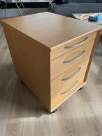 Bureaukast (op wieltjes), Huis en Inrichting, Ophalen, Minder dan 50 cm, Gebruikt, 3 of 4 laden
