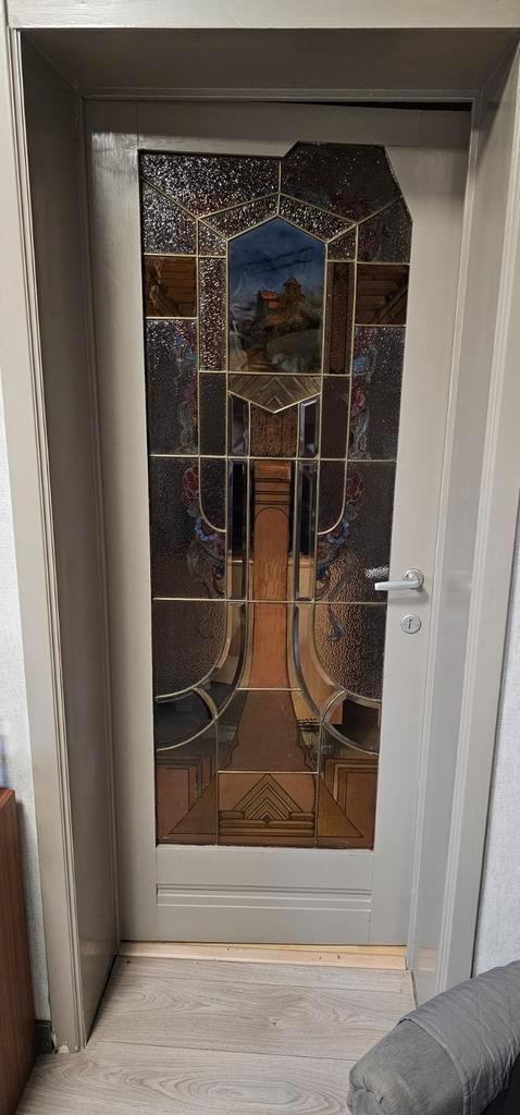 Deuren met glas in lood, Doe-het-zelf en Bouw, Deuren en Vliegenramen, Zo goed als nieuw, Binnendeur, Glas, Ophalen
