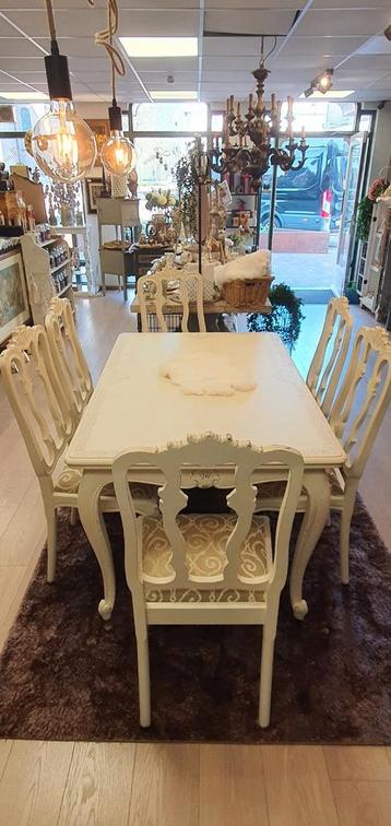 Landelijk Brocante Queen Ann Eetkamer set, Huis en Inrichting, Ophalen of Verzenden, Zo goed als nieuw
