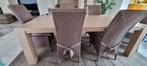 Eettafel met 6 stoelen, Ophalen, Gebruikt, Eikenhout, 200 cm of meer