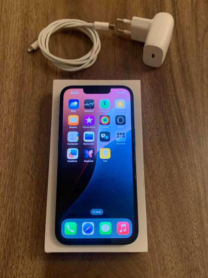 Volledige nieuwstaat iphone 14 Black 128 gb 100% Garantie, Télécoms, Téléphonie mobile | Apple iPhone, Comme neuf, 128 GB, Sans abonnement