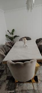 Eettafel marmer, salontafel marmer inclusief stoelen, Ophalen