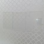 3 stukjes vlak glas, Doe-het-zelf en Bouw, Glas en Ramen, Minder dan 80 cm, Minder dan 80 cm, Overige typen, Nieuw