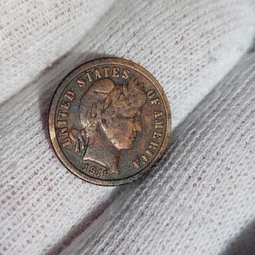 Munt / USA / One Dime / 1911 / Zilver .900 / Kwaliteit beschikbaar voor biedingen