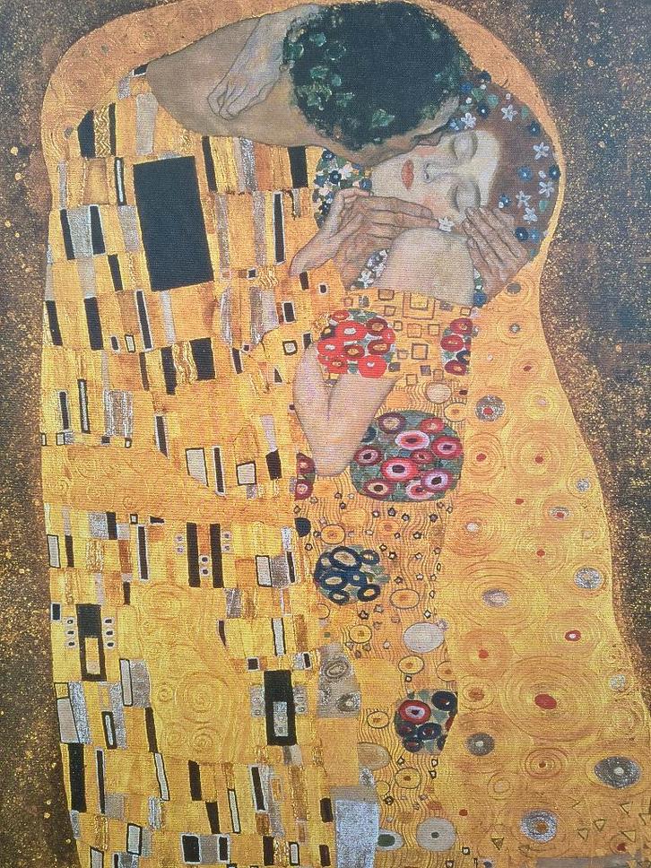 IKEA canvas 90x90 – Gustav Klimt “De Kus”, Antiek en Kunst, Kunst | Schilderijen | Klassiek, Ophalen