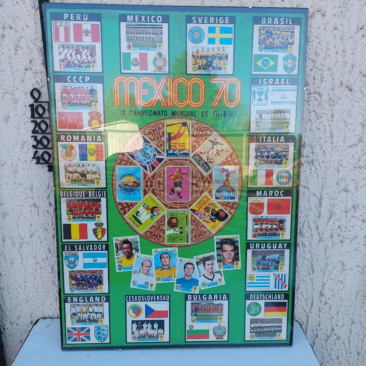PANINI MEXICO 70 1970 WC PELE BECKENBAUER 16 TEAMPOSTER, Verzamelen, Sportartikelen en Voetbal, Gebruikt, Poster, Plaatje of Sticker