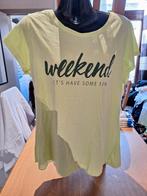 Geel t-shirt met tekst, Comme neuf, Jaune, ANDERE, Manches courtes