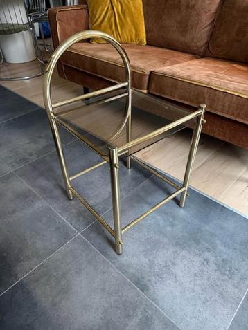 Vintage trolley van verguld messing uit de jaren 70 beschikbaar voor biedingen