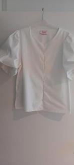 Wit bloesje  met  pofmouwen  , universele  maat  van Perla, Ophalen, Zo goed als nieuw, Wit